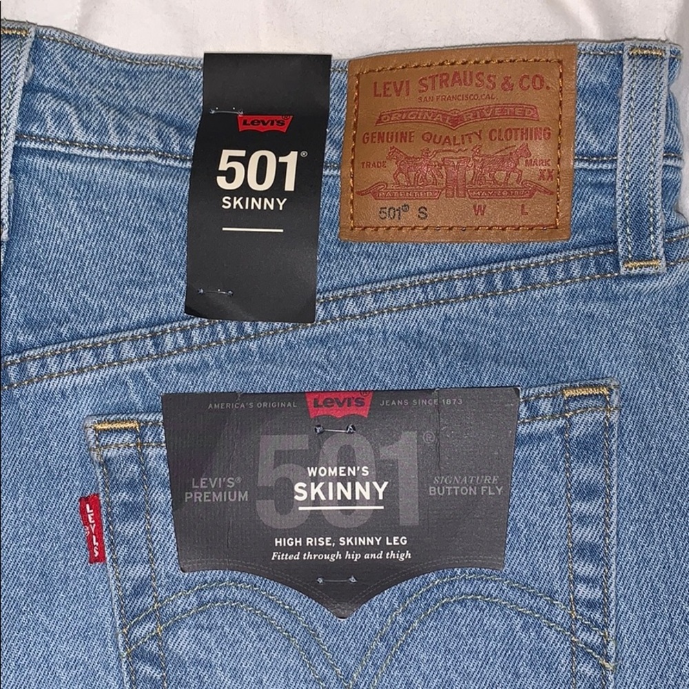 Levi 501 high rise skinny jeans